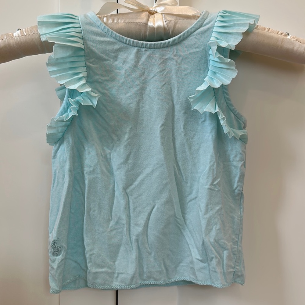 NWT Polo by Ralph Lauren Size 2T Little Girls Flutter Sleeve Soft Jersey Top